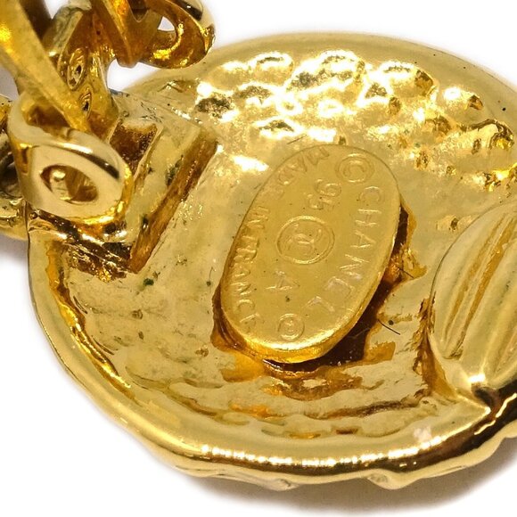 Chanel Gold Dangle Earrings Clip-On - Picture 7 of 8